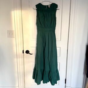 Green Sleeveless Tiered Maxi Dress